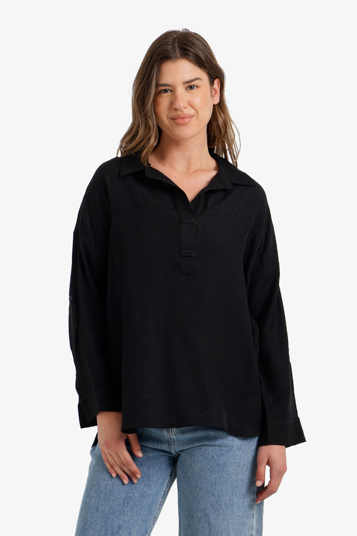 Relaxed High-Low Blouse