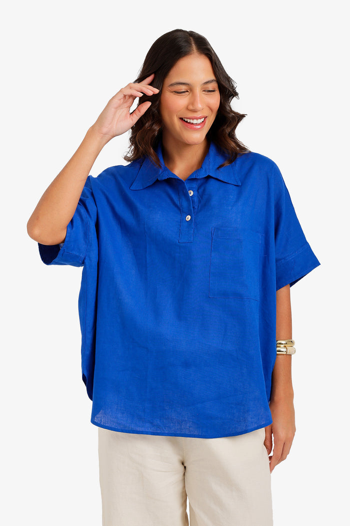 Relaxed Shirt Poncho