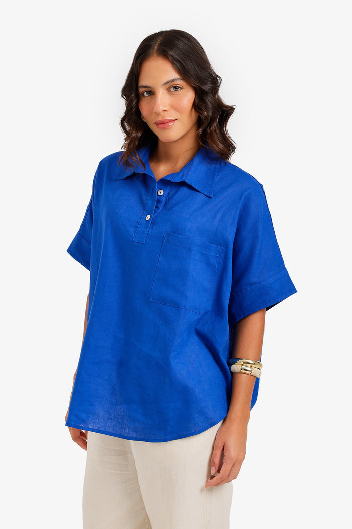 Relaxed Shirt Poncho