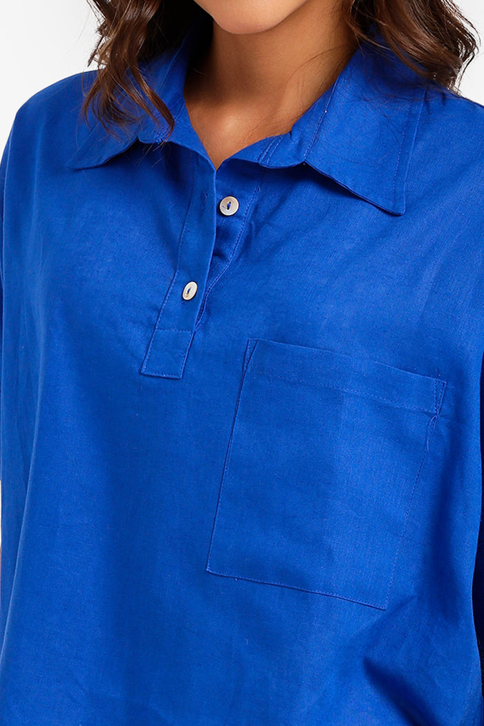 Relaxed Shirt Poncho