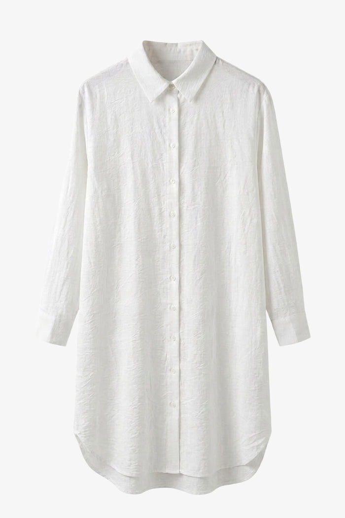 Relaxed Textured Shirt Dress