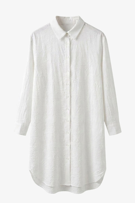Relaxed Textured Shirt Dress