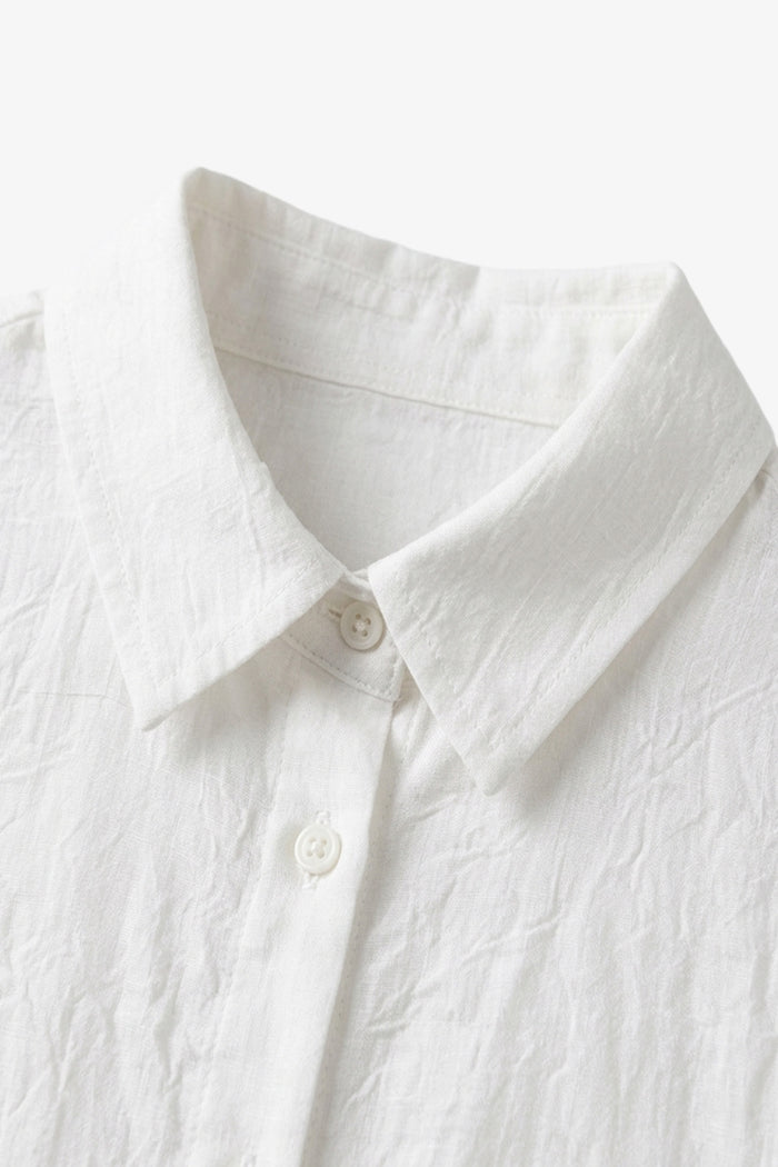 Relaxed Textured Shirt Dress