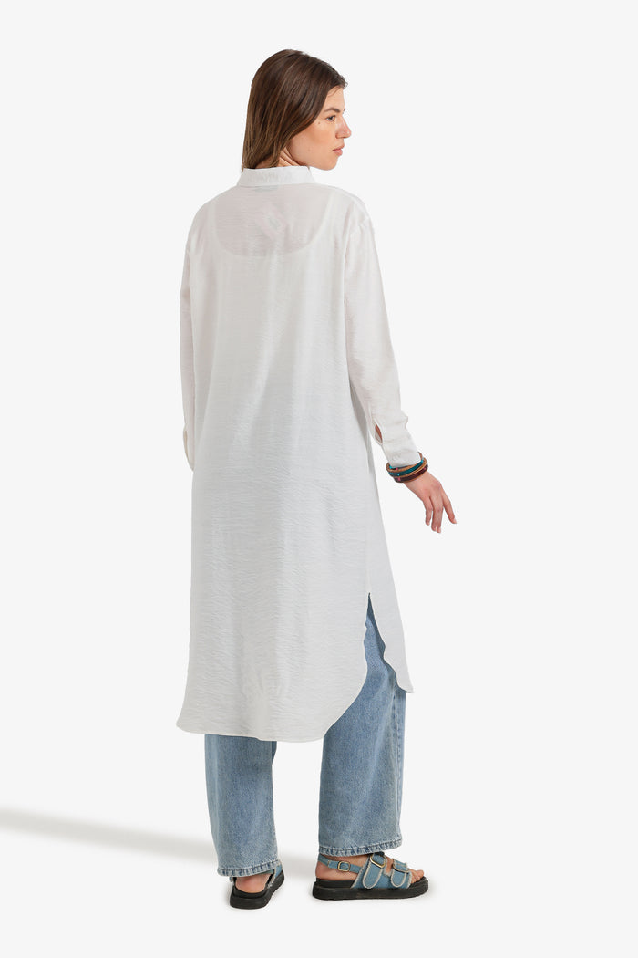 Relaxed Textured Shirt Dress