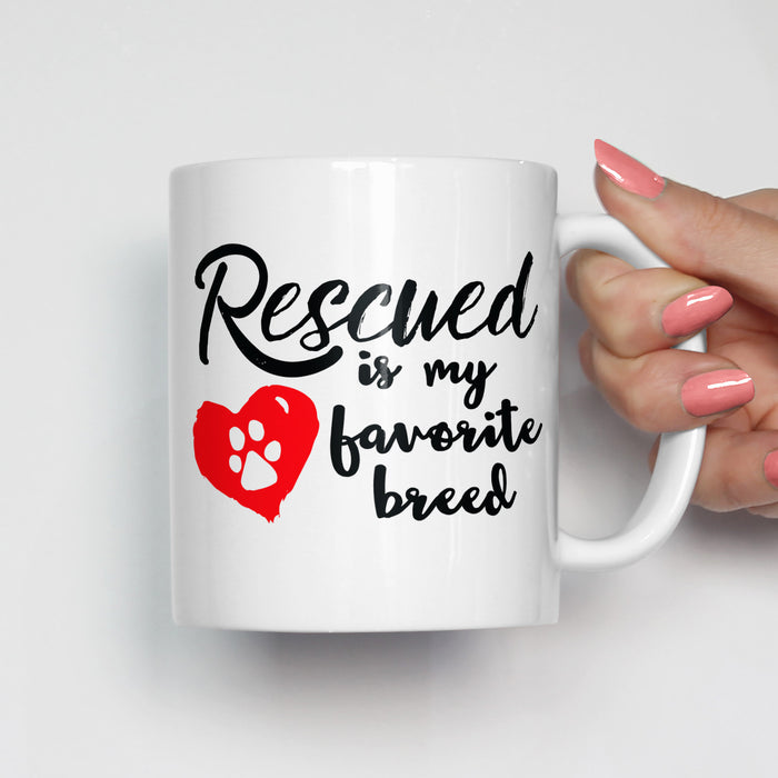 Rescued Is My Favorite Breed Pet Adoption Mug