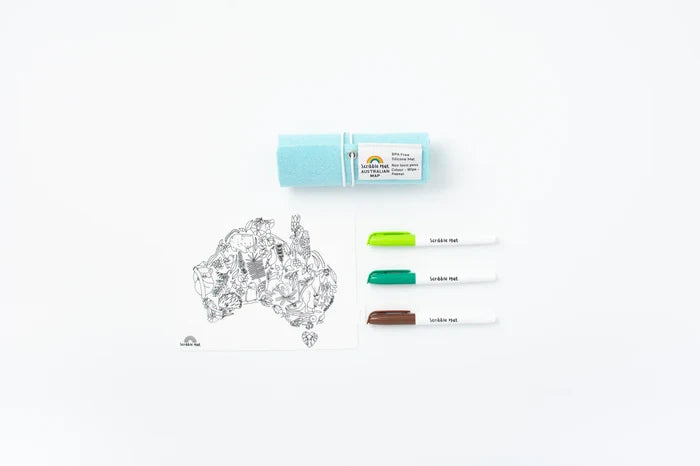 Reusable Scribble Mat Set | Mini Australian Map