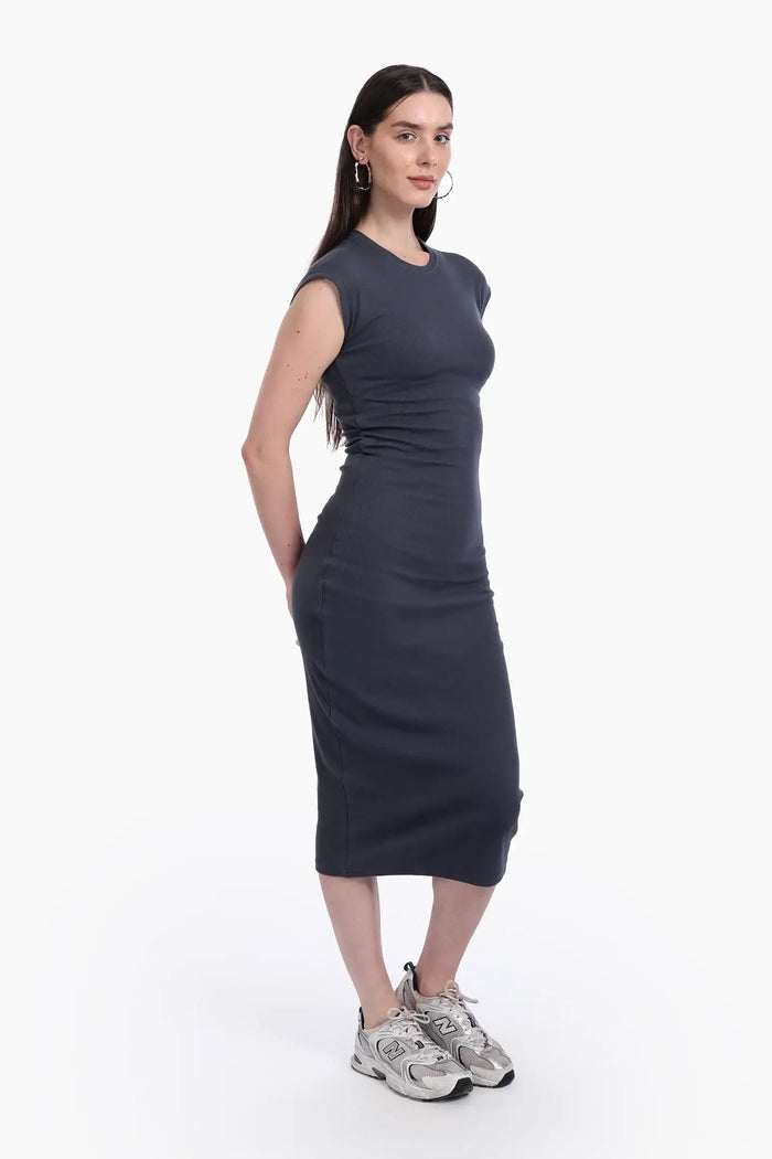 Ribbed Cotton Slim Fit Dress