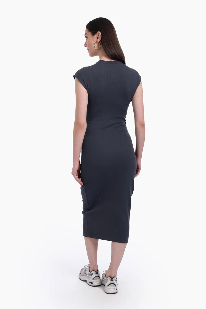 Ribbed Cotton Slim Fit Dress