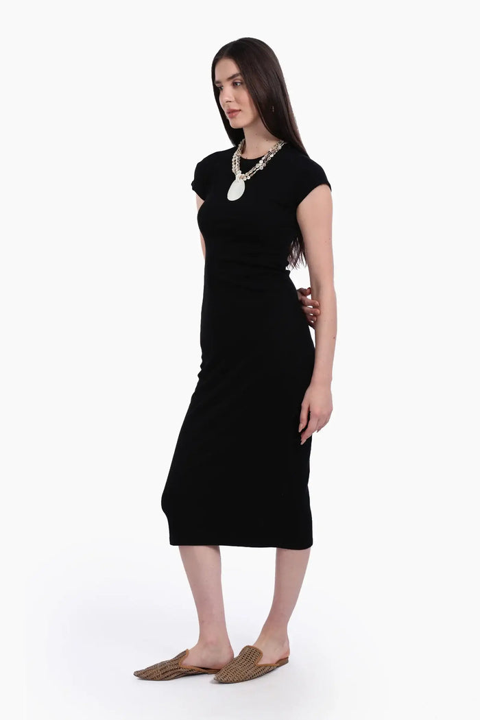 Ribbed Cotton Slim Fit Dress