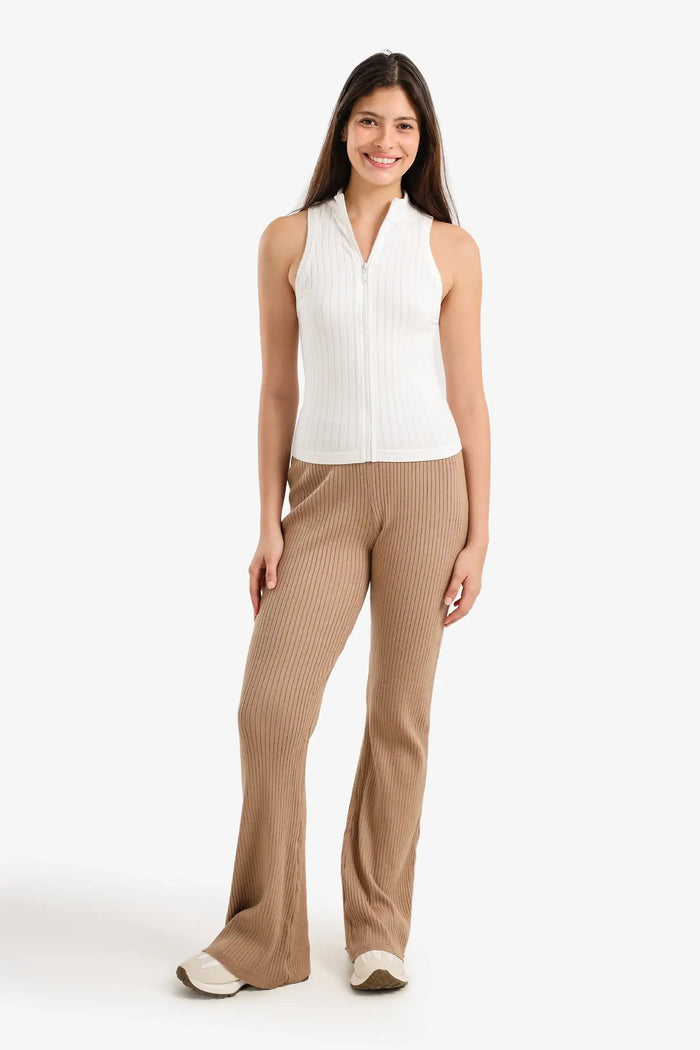 Ribbed Flared Pants
