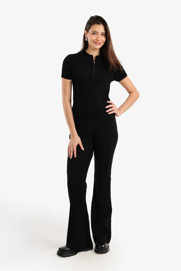 Ribbed Flared Pants