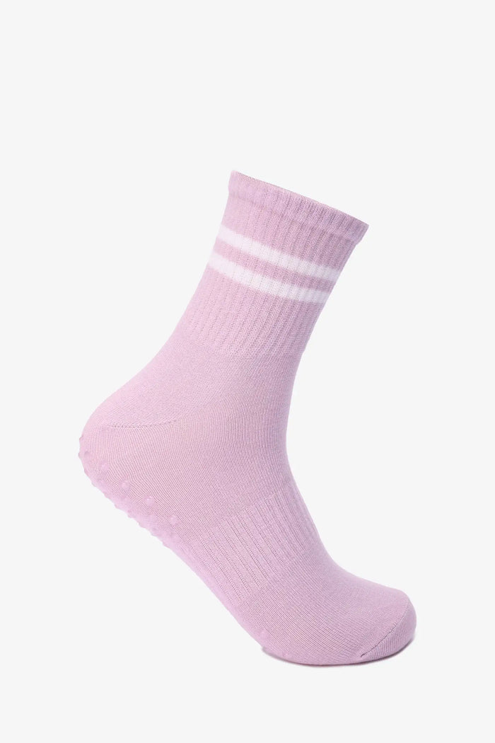 Ribbed Grip Long Socks