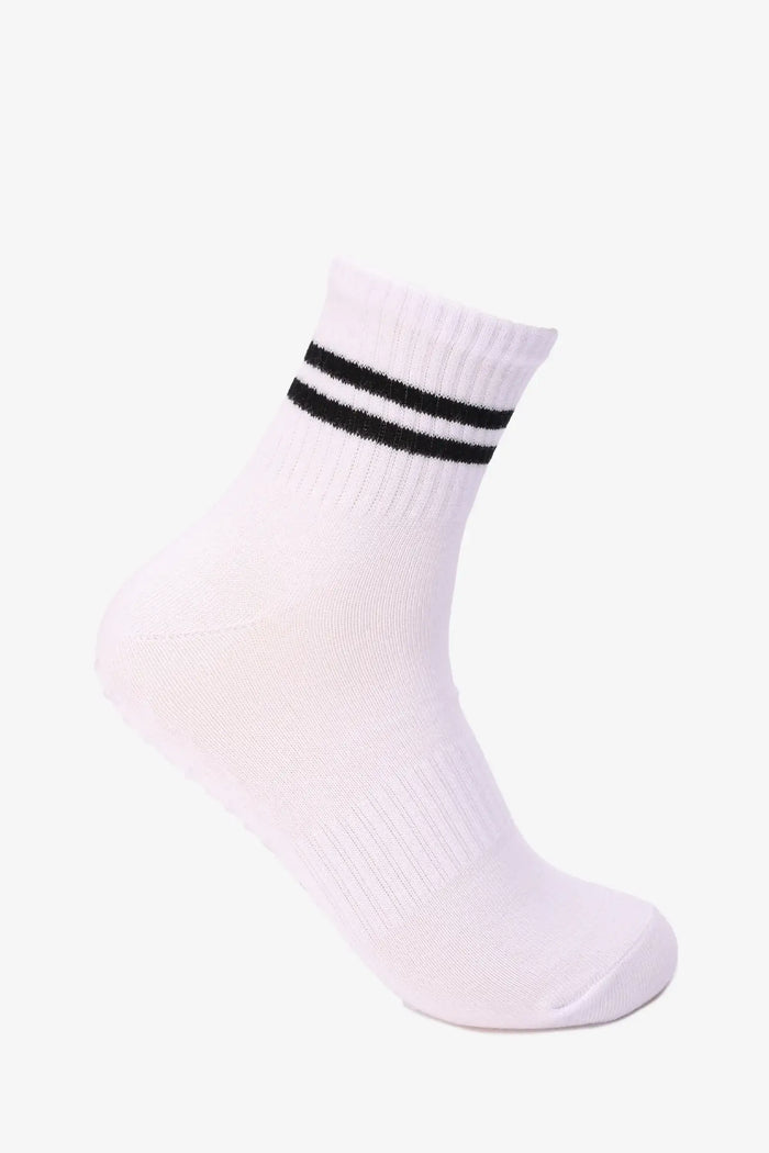 Ribbed Grip Long Socks