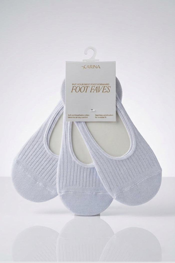 Ribbed Invisible Socks - 3 Pairs