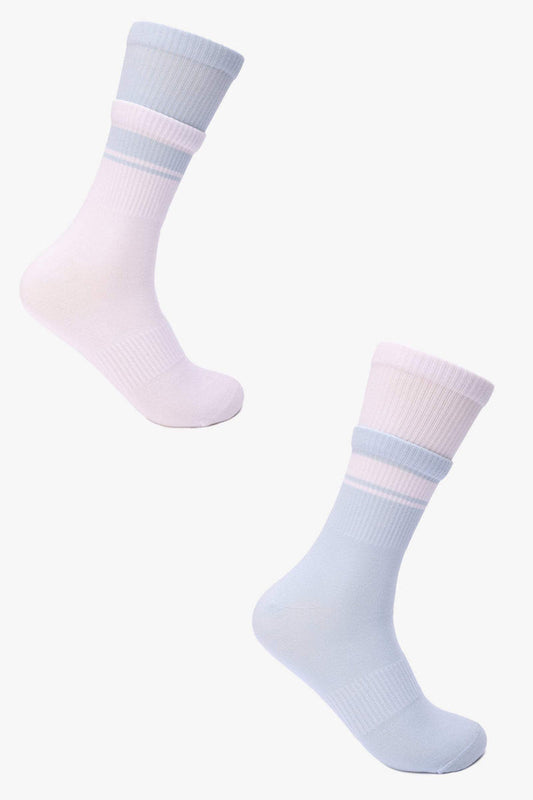 Ribbed Long Socks - 2 Pairs
