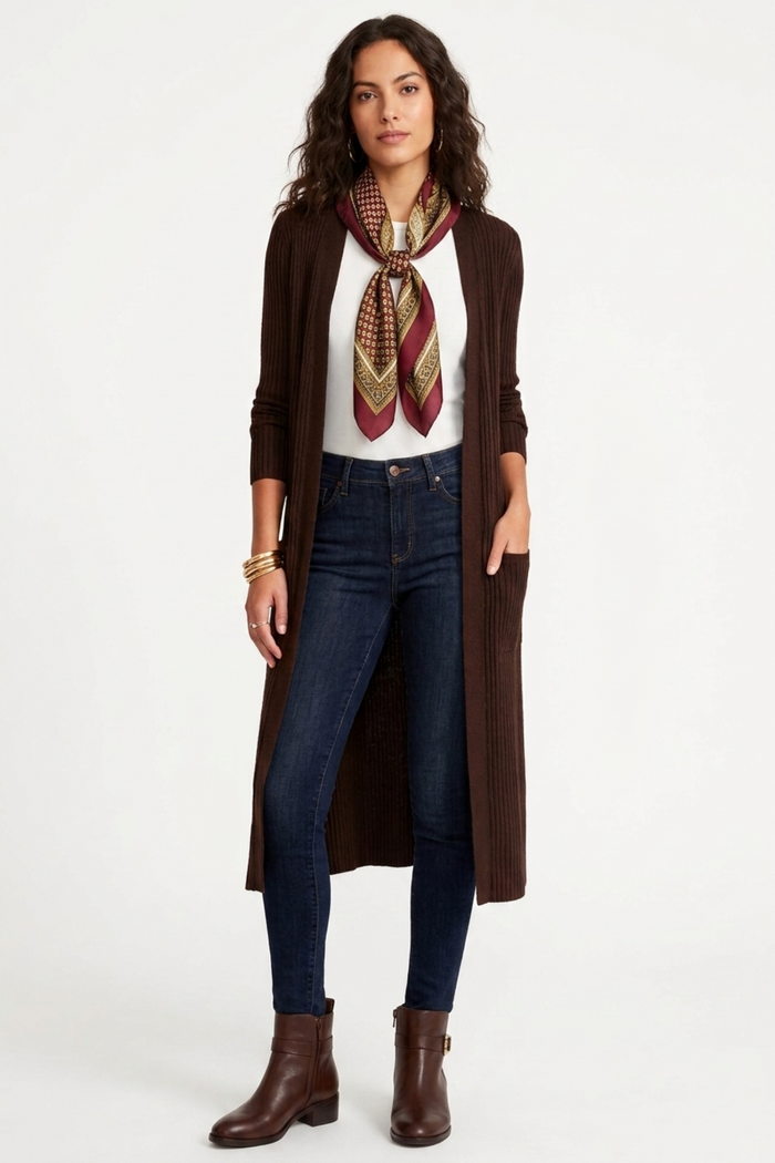 Ribbed Midi Cardigan