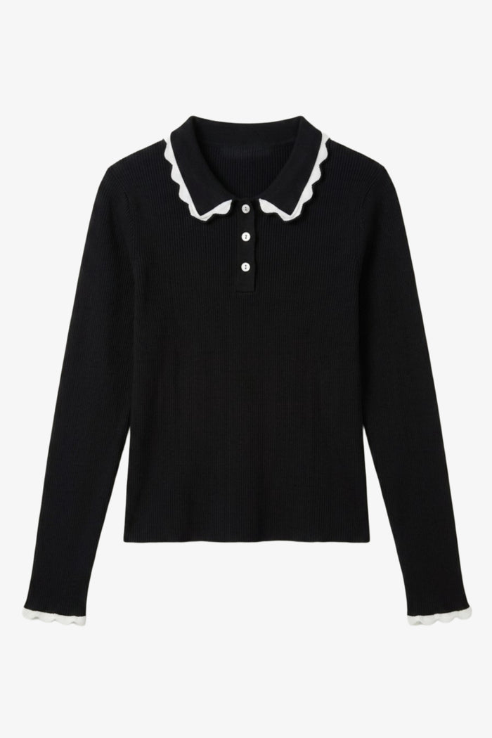 Ribbed Polo Top
