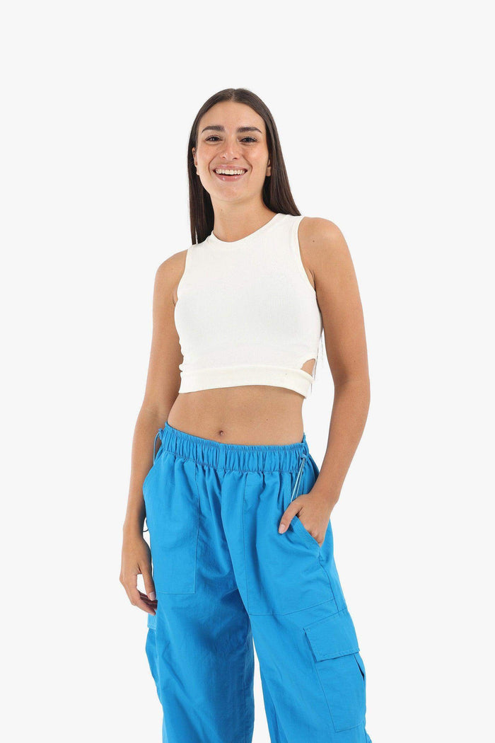 Ribbed Top with Cut Out Sides