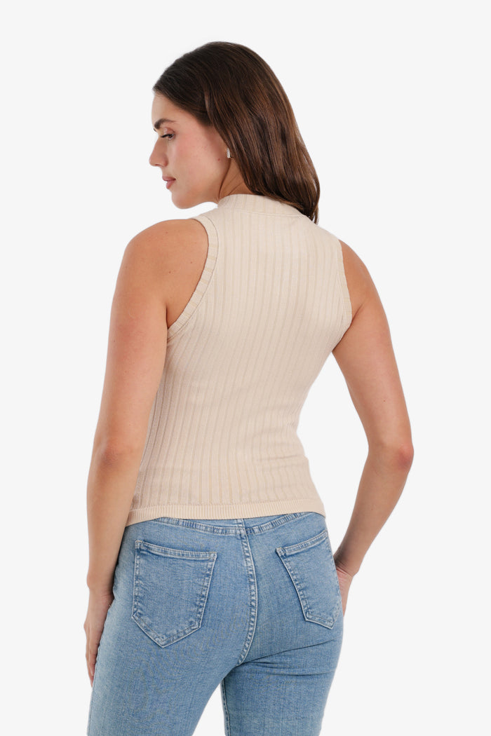 Ribbed Zip-Up Top