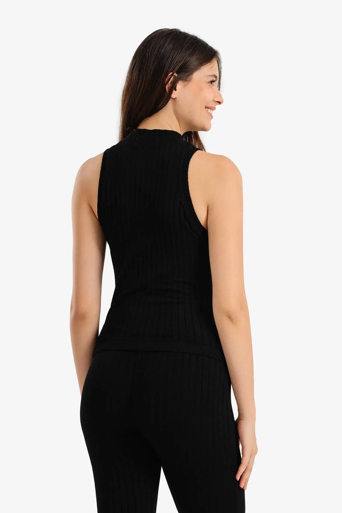 Ribbed Zip-Up Top