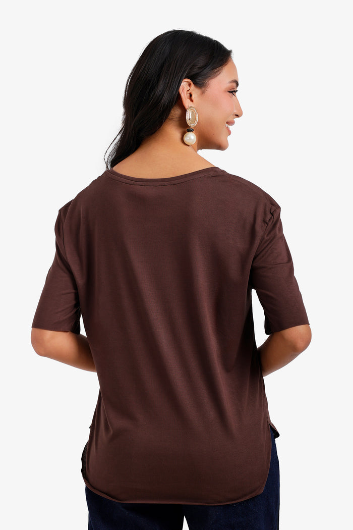 Round Hem T-Shirt