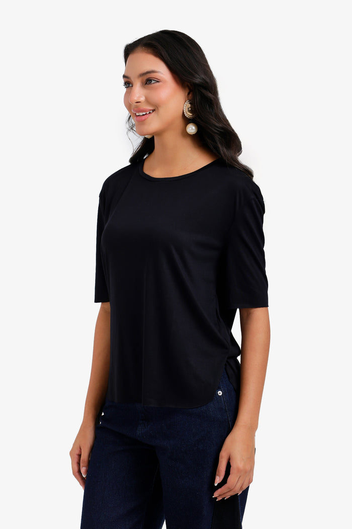 Round Hem T-Shirt