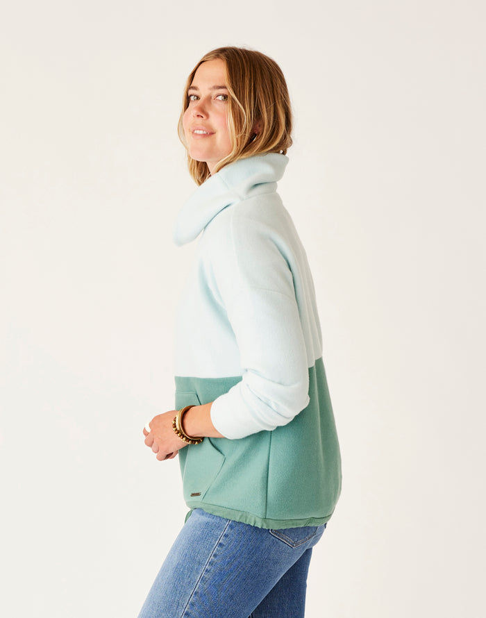 Rowayton Colorblock Cowl: Ice w. Forest - FINAL SALE