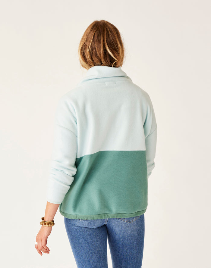 Rowayton Colorblock Cowl: Ice w. Forest - FINAL SALE