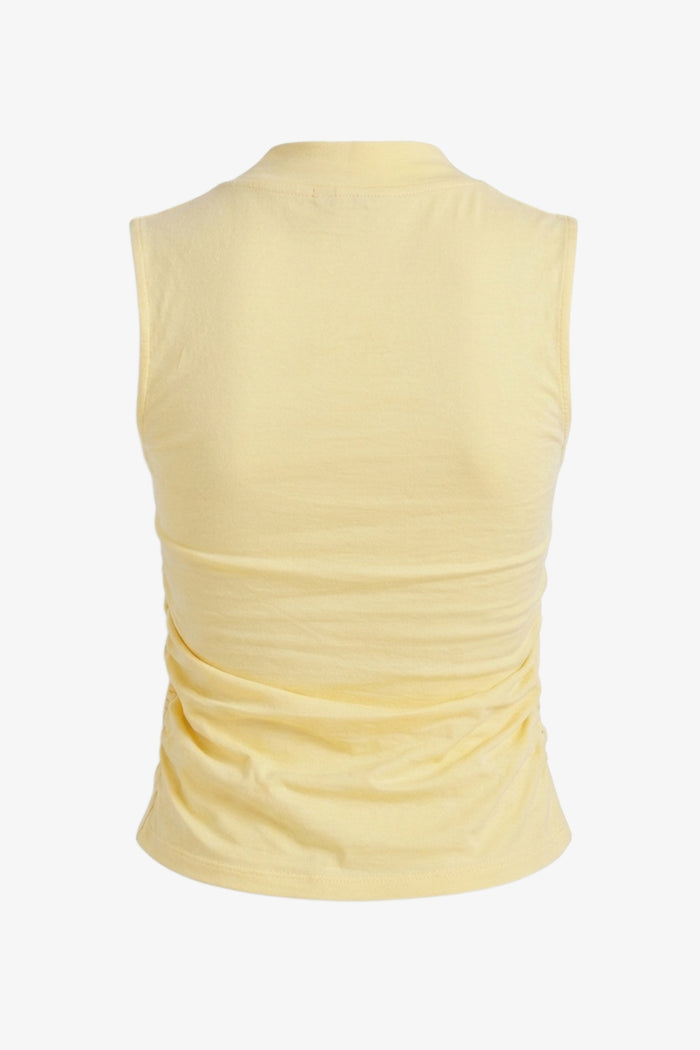 Ruched Cutout Neck Top