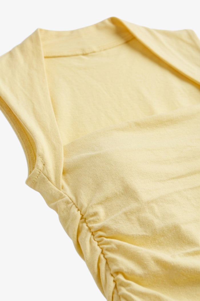 Ruched Cutout Neck Top