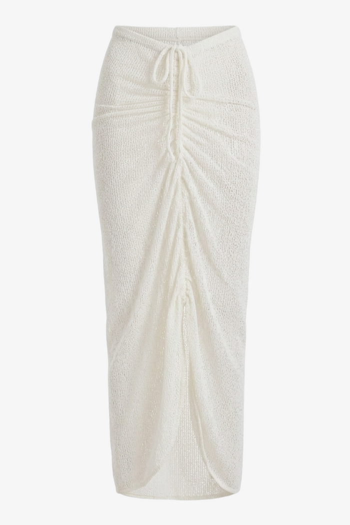 Ruched Maxi Beach Skirt