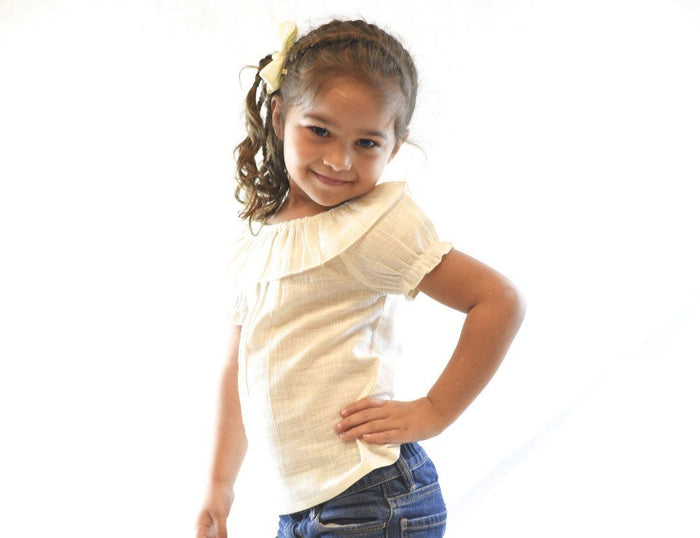 Ruffle-Neck Top Dress Yo Baby Wholesale