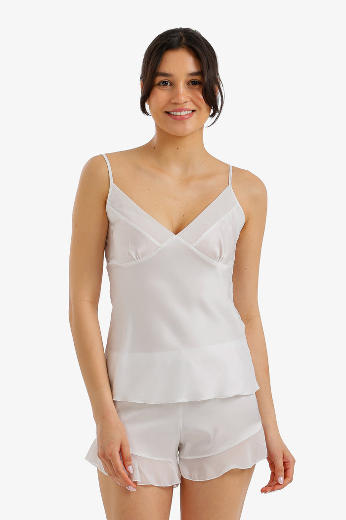 Ruffled Satin Pyjama Set