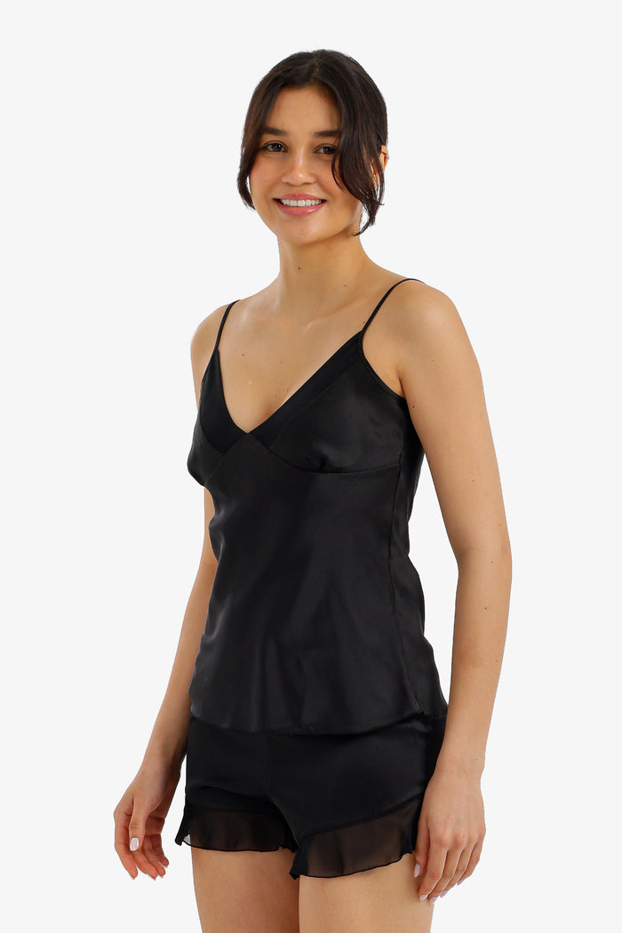 Ruffled Satin Pyjama Set