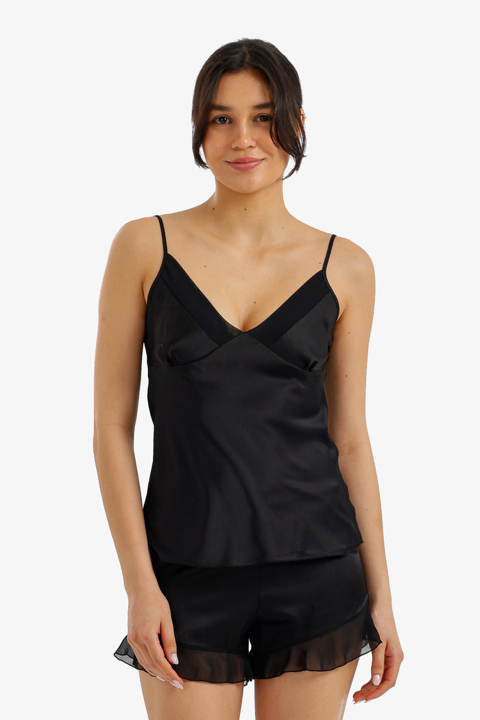 Ruffled Satin Pyjama Set