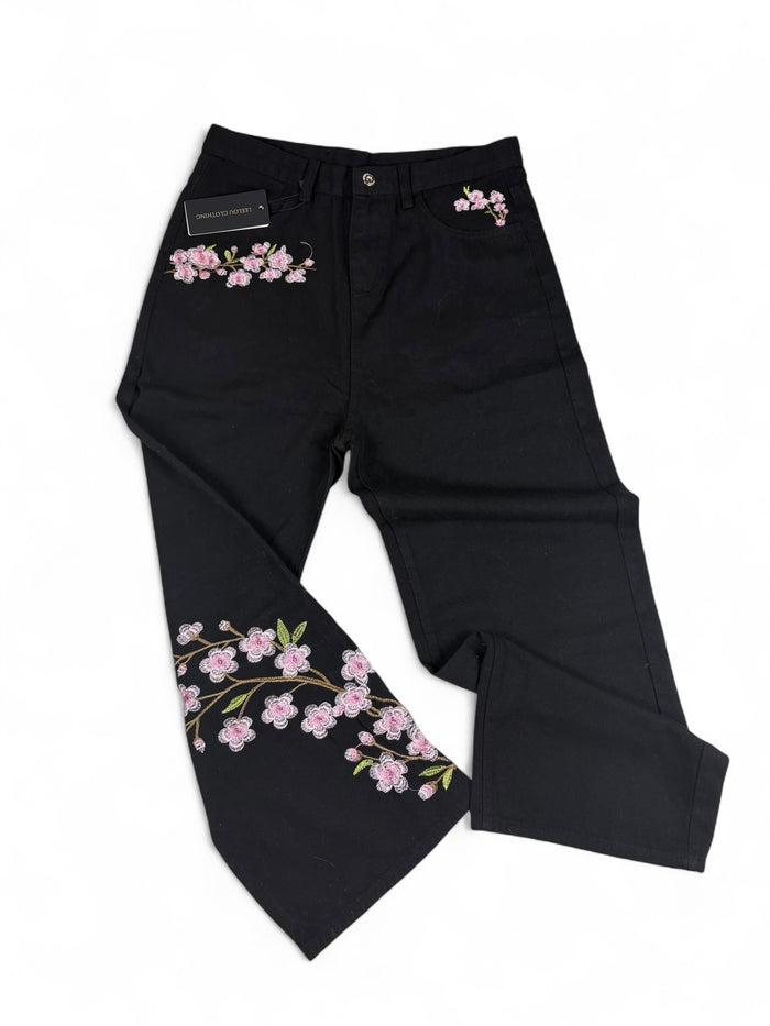 Sakura Embroidery Jeans