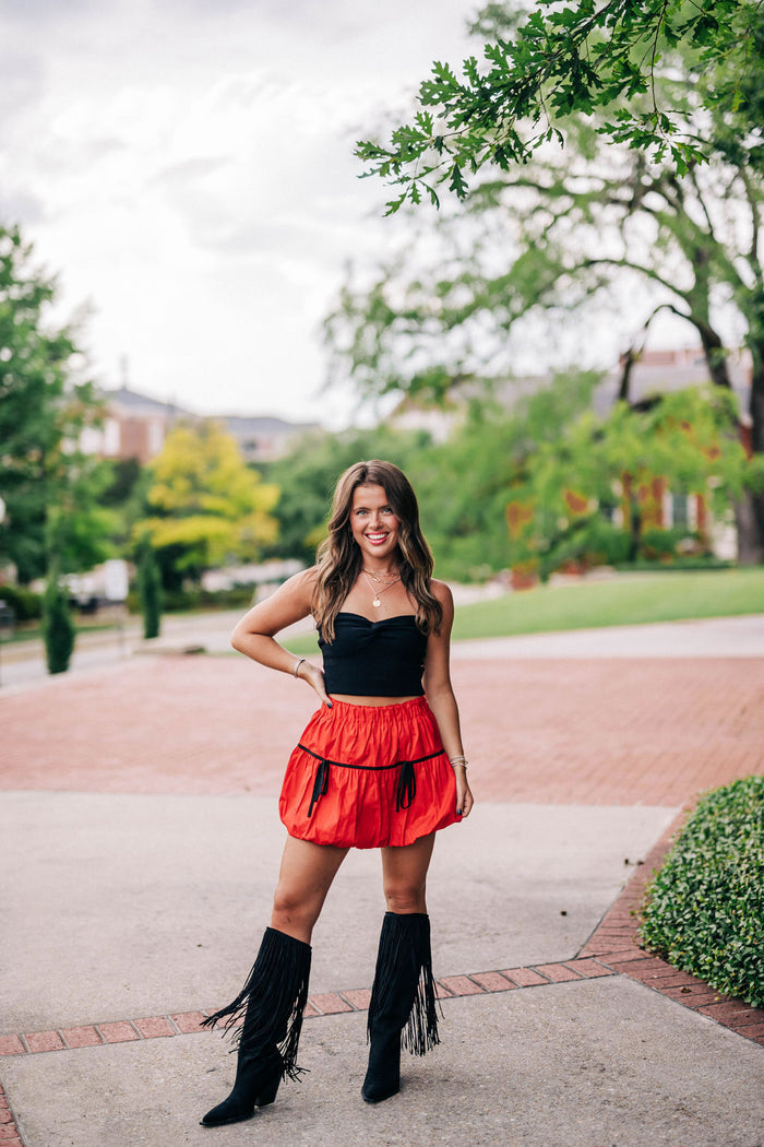 Sammie Mini Skirt - Red/Black