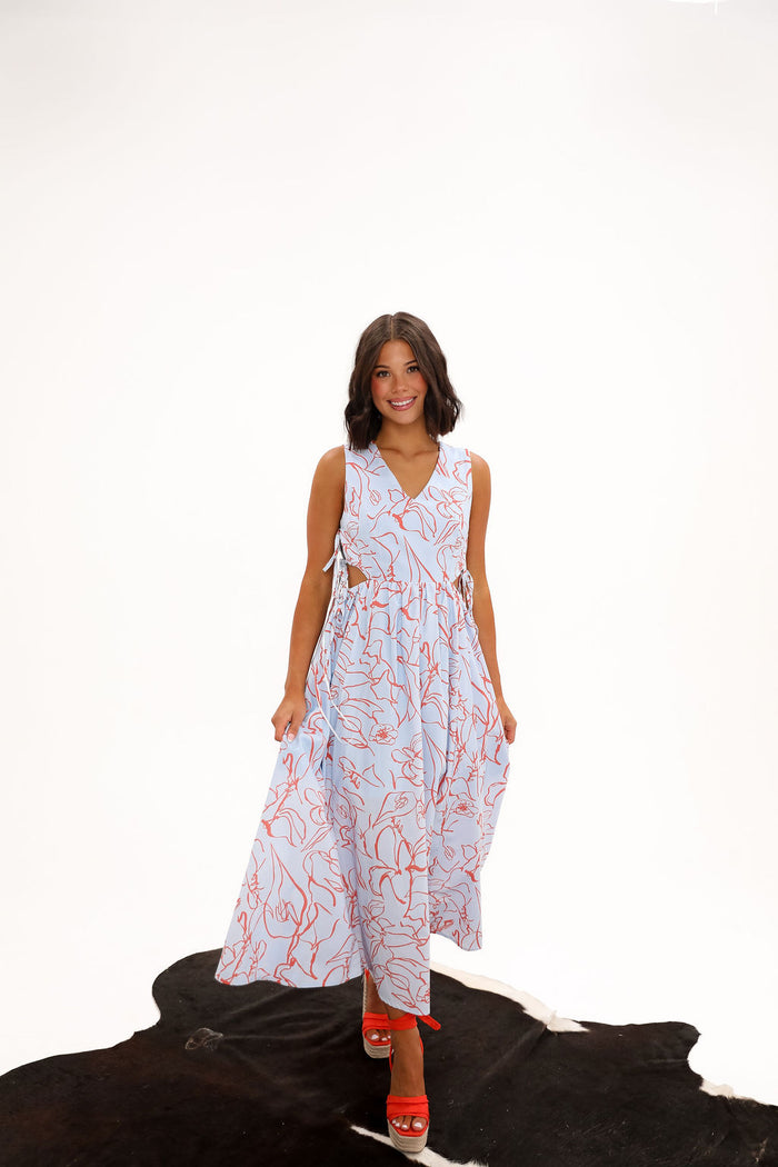 Santorini Dreams Maxi Dress - Blue