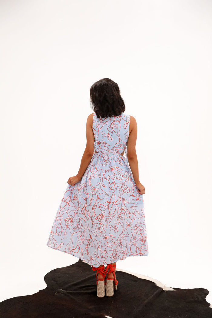 Santorini Dreams Maxi Dress - Blue