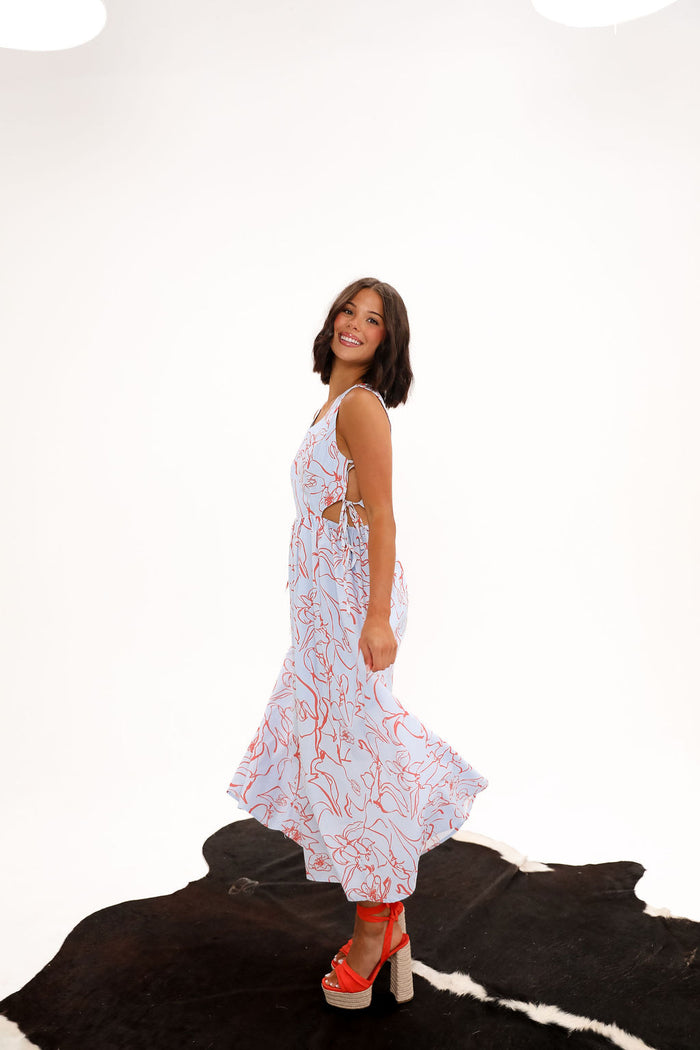 Santorini Dreams Maxi Dress - Blue