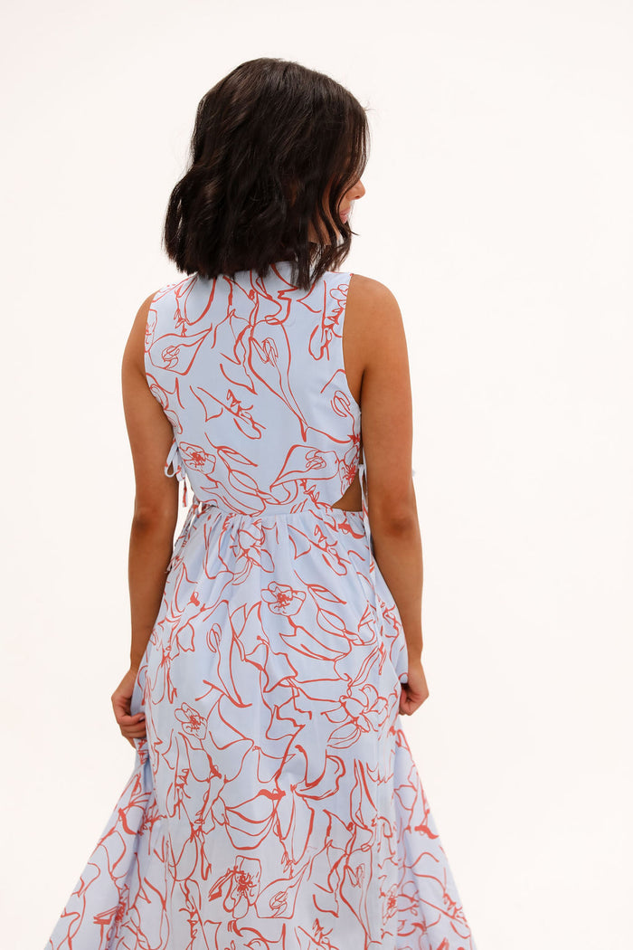 Santorini Dreams Maxi Dress - Blue