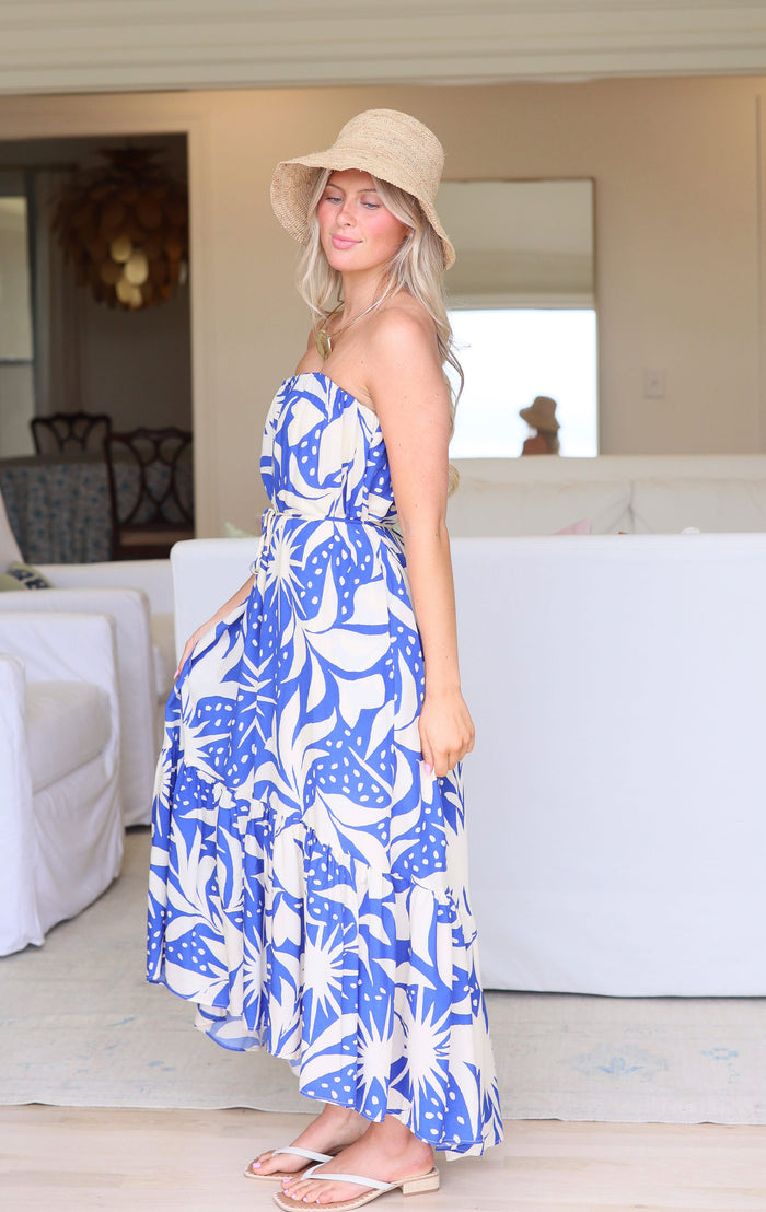 Sarina Dress - Blue Tropical