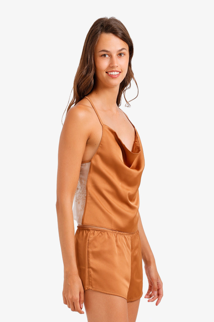 Satin Cowl Neck Pyjama