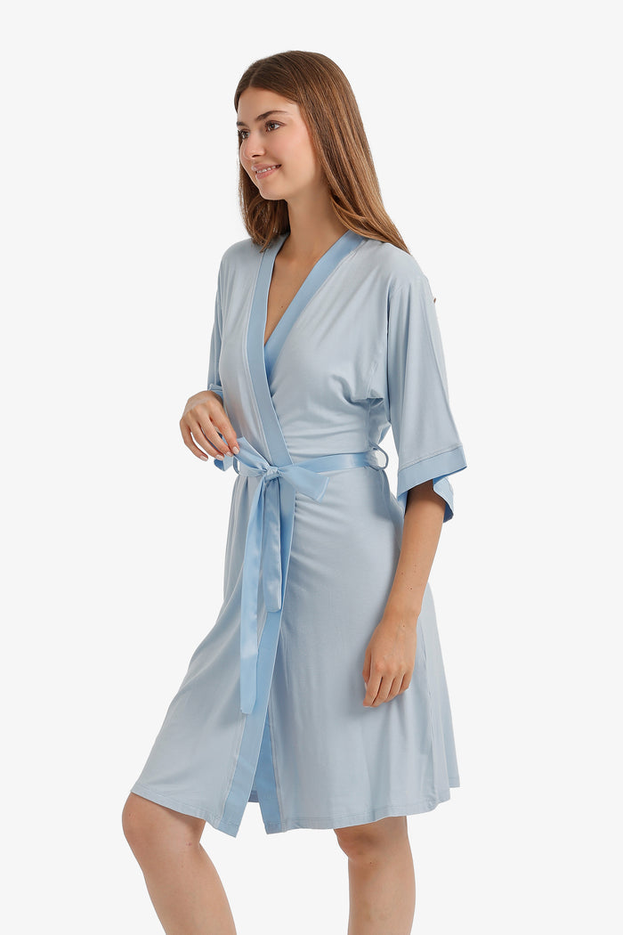 Satin-Trim Robe