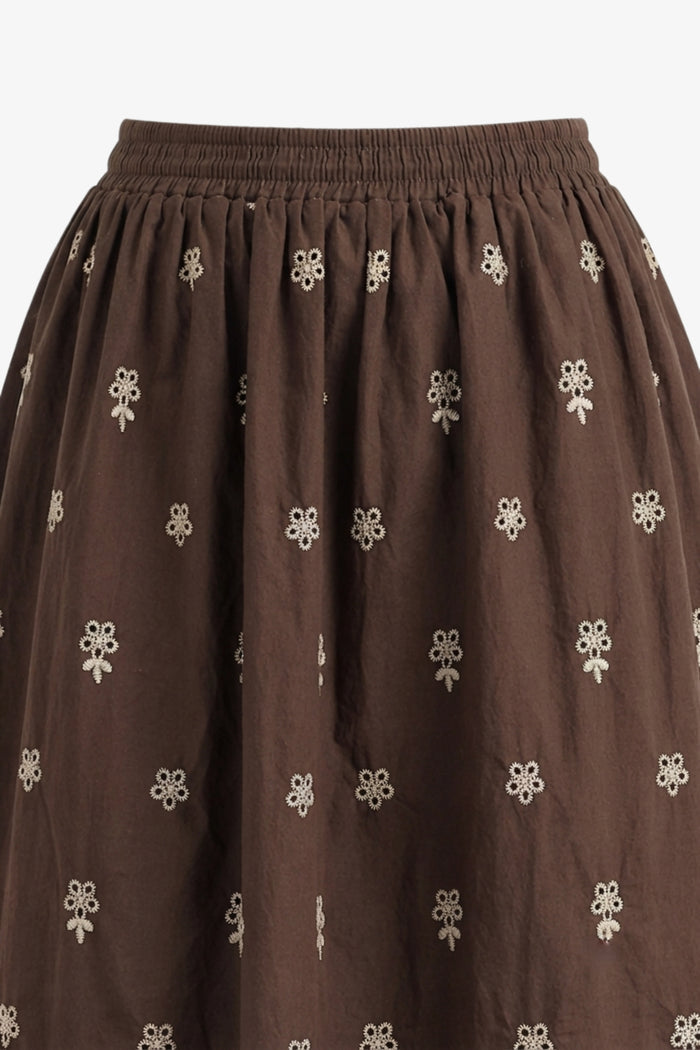 Scalloped-Hem Maxi Skirt