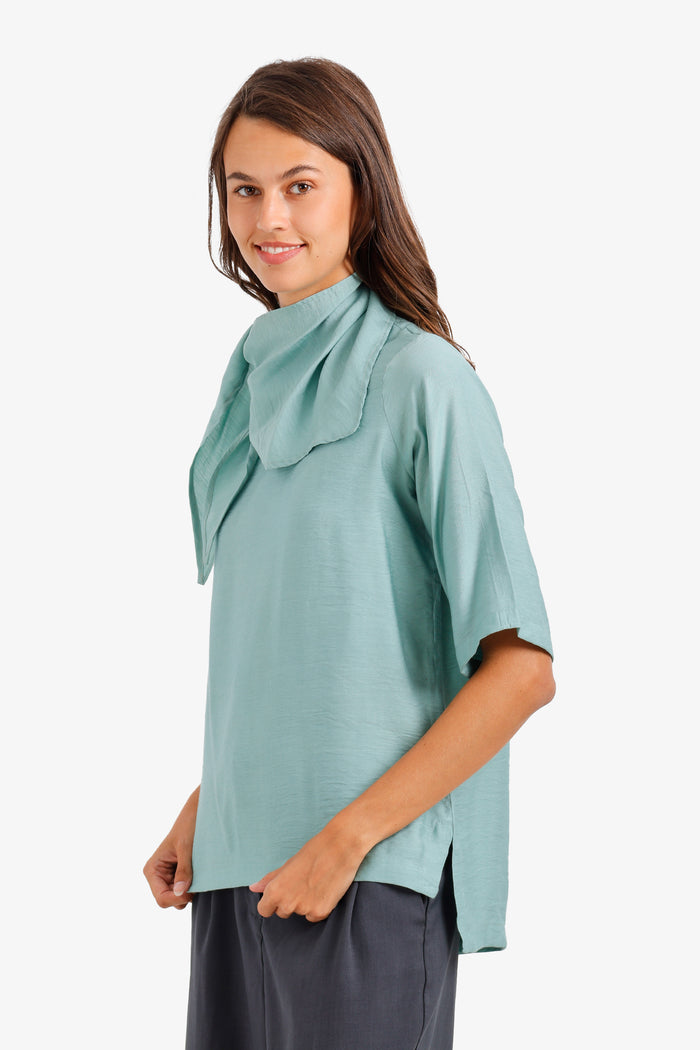 Scarf-Neck Blouse