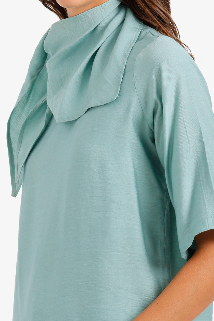 Scarf-Neck Blouse