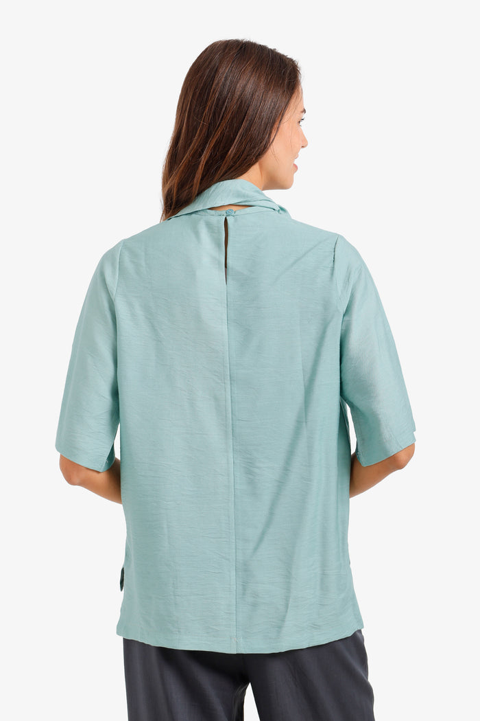 Scarf-Neck Blouse