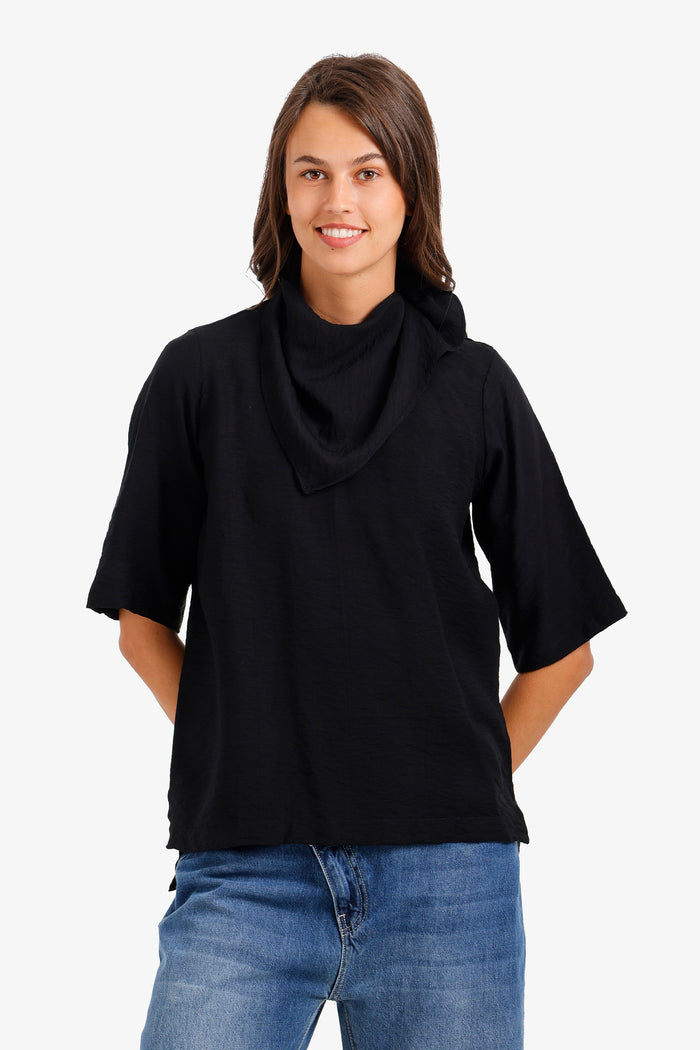 Scarf-Neck Blouse