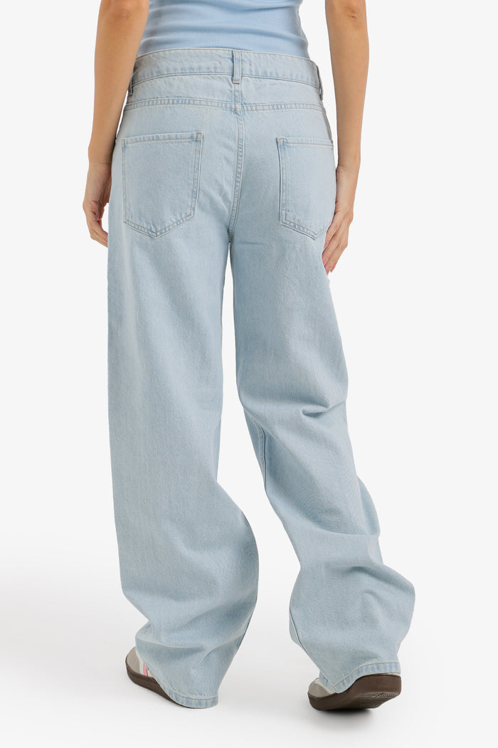 Seam-Detail Denim Pants